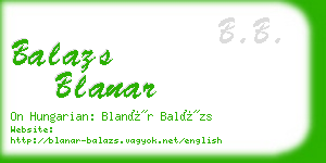 balazs blanar business card